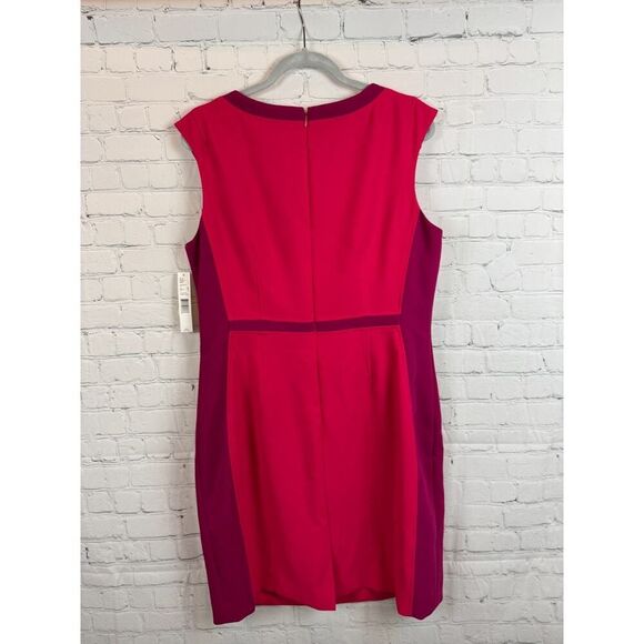 ANTONIO MELANI Edelina raspberry/pom sleeveless sheath classic dress size 14 NWT - Picture 6 of 8